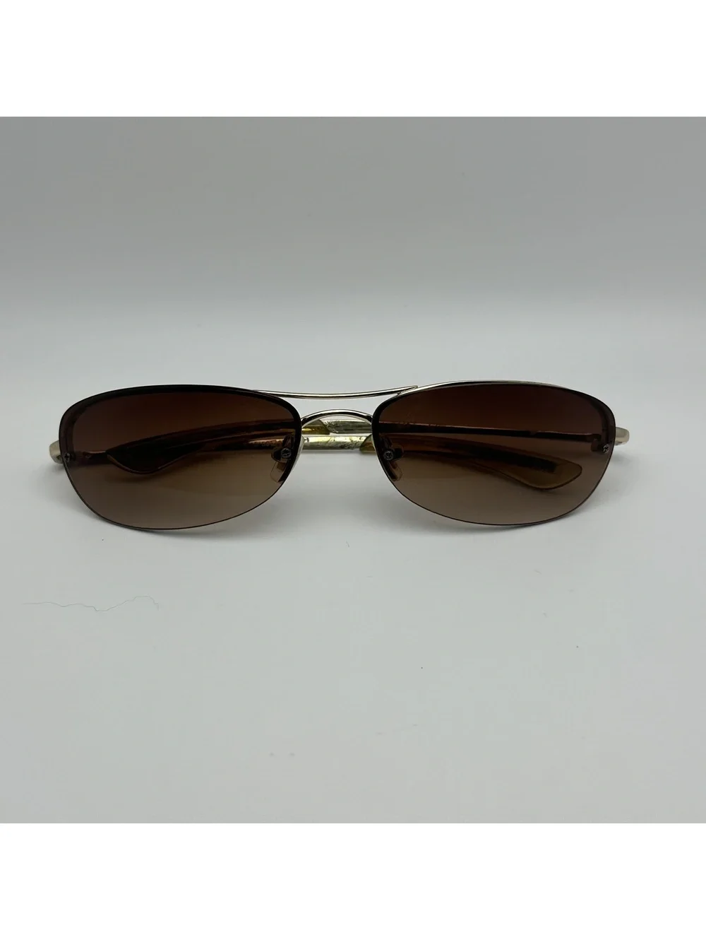 Fossil Men's Rimless Aviator Sunglasses with Brown Gradient Lenses
